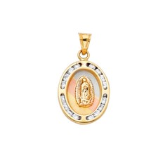 14k Gold 1st First Communion Primera Comunion Small Tiny Charm CZ For Chain