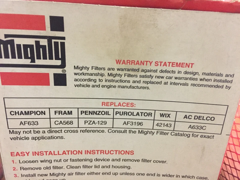 Filtro de aire Mighty A568 se adapta a Buick Oldsmobile Pontiac Baldwin D12E06-3 Foto 2 de 4