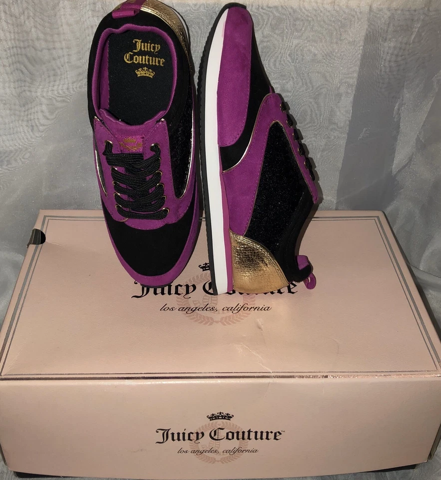 ¡NUEVO EN CAJA! Zapatos deportivos elegantes para mujer JUICY COUTURE fucsia/dorado/negro - talla 6,5 M Foto 3 de 4