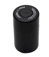 Airtight Stash Can - Black, large, press-button airtight storage canister