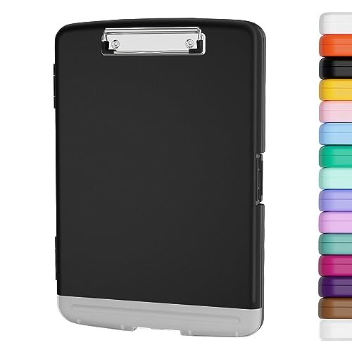 Clipboard with Storage, 8.5x11" Storage Clipboards with Pen Holder and A4 Black - Picture 1 of 6
