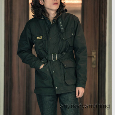 NON STOCK Waxed Jacket Men's Vintage Motorcycle Racing Coat