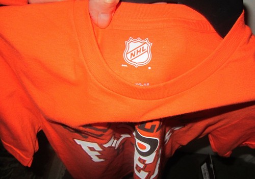 Kids NHL Flyers Hockey Tee Shirt size XL (16) Orange Cotton Short Sleeve; NWT - Picture 5 of 6