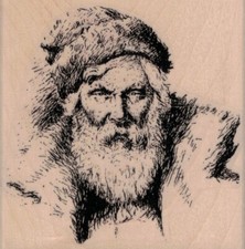 Santa Claus 3 x 3" Rubber Stamp, Santa Stamp, Christmas Stamp