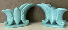 ABINGDON POTTERY ( 1934-50) ASTERS DB CANDLEHOLDER PR #451 (1938-40)-TURQUOISE — photo 3