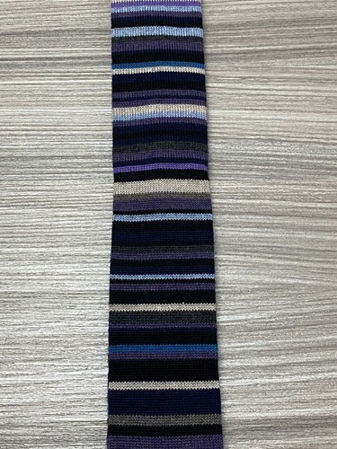 Paul Smith Knitted Multicoloured Tie- Square Ended 5cm Blade- Made In Italy