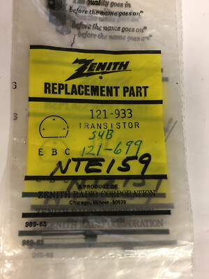 ZENITH 121-933 TRANS PNP 80V 0.8A TO92 SAME AS NTE159---4 PCS