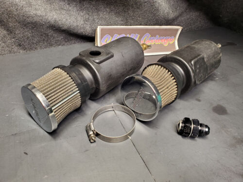 2x Moroso Oil Catch Can Pair Breather Tank Dry Sump Polyethylene Plastic -8 AN - Picture 4 of 10