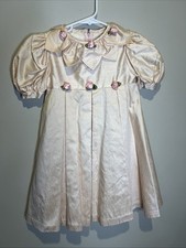 Pink Flower Girl Easter Wedding Formal Dress Sz 5T Roses Silk