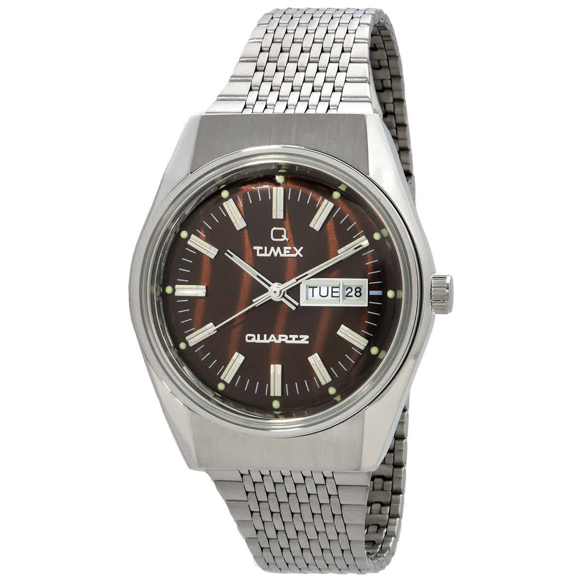 Q TIMEX クォーツ Timex Q Timex Falcon Eye Quartz Brown Dial Men's Watch