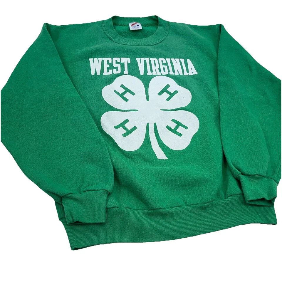 Sudadera de Campamento 4H Vintage Niños Suéter Mediano Años 80 90 Jóvenes EE. UU. Virginia Occidental Foto 4 de 4