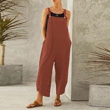 Womens Overalls Dungarees Trousers Ladies Baggy Jumpsuit Playsuit Plus Size UK