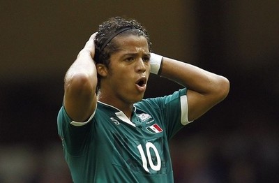 Mexico jersey 2012 G. DOS SANTOS 100% authentic atletica gold medal size Large