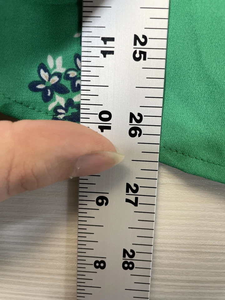 Blusa Ann Taylor Factory para mujer grande verde floral cuello con volantes sin mangas Foto 4 de 4