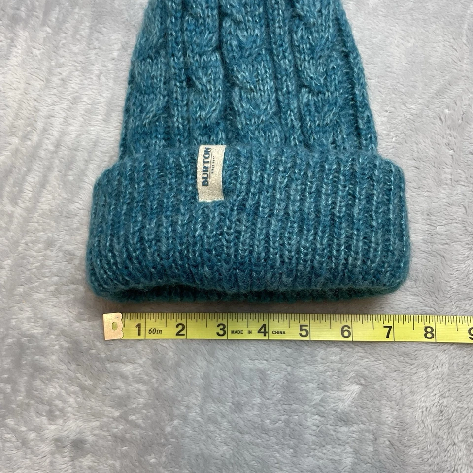 Burton Gorro Tejido con Cable Invierno Sombrero Talla Única Azul Teal Esquí Nieve Invierno Exterior Foto 4 de 4