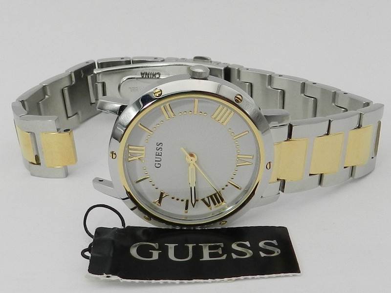 GUESS Women's Two Tone Stainless Steel Bracelet Watch, 34mm