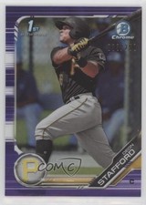 2019 Bowman Chrome Prospects Purple Refractor 33/250 Deon Stafford #BCP-214 0b3