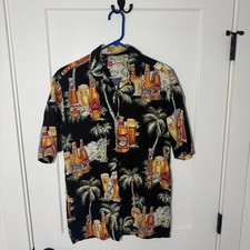 Vintage Beer and Palm Tree Hawaiian Shirt Print. The Hawaiian Original Shirt. S