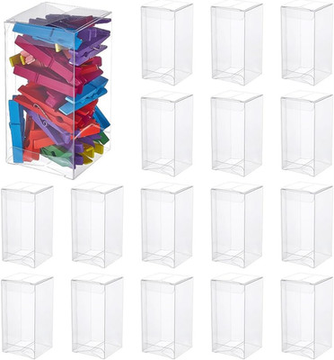 40Pcs Clear Wedding Favour Boxes, 4x2x2inch Rectangle PVC Transparent Gift Boxes