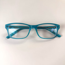 Zenni 124516 Azure Rectangle Eyeglasses Frame Only 51-17-141 Blue Full Rim