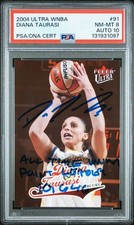 2004 Fleer Ultra #91 Diana Taurasi signed auto inscribed RC card PSA DNA 8 10