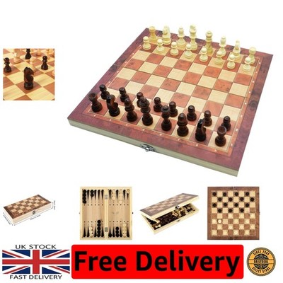 Chess Mastery Kit - 12''x12'' Holz 3 in 1 klappbares Reiseset für Anfänger