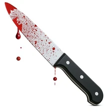 Halloween Bloody Knife Prop with Blood Splatter Halloween Zombie Weapon Slasher