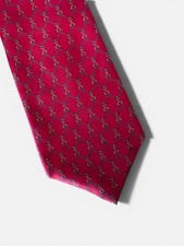 Brooks Brothers Makers Silk Tie Horse Bit Chain Link Dark Red Made In USA