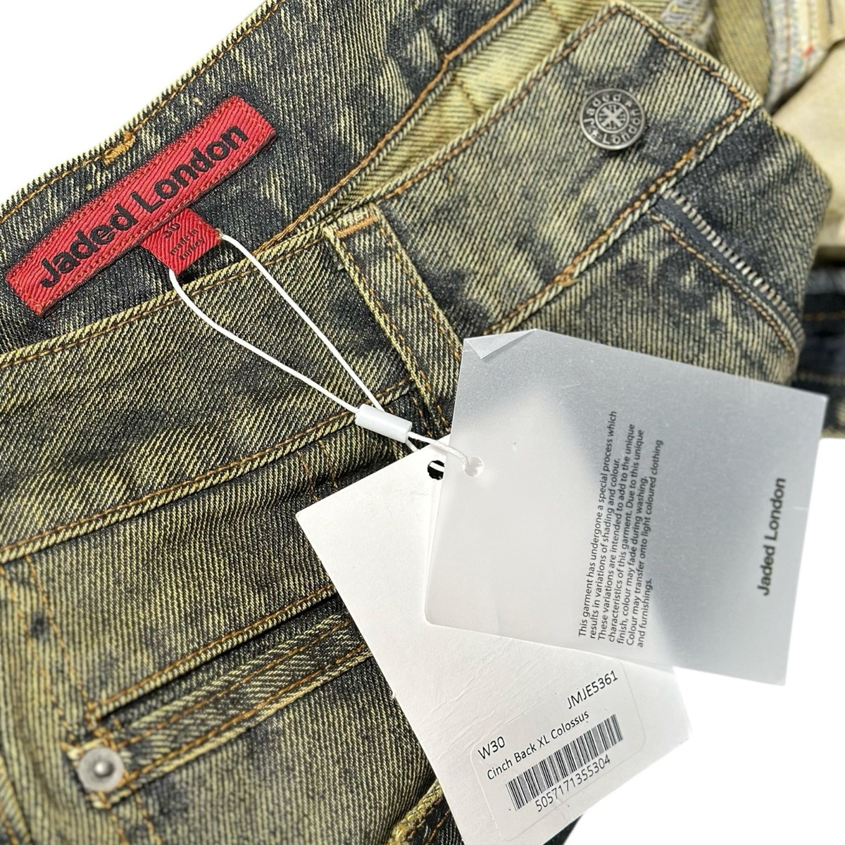 $210 NWT JADED LONDON Cinch XL Colossus Super Baggy Jeans, Rusted 