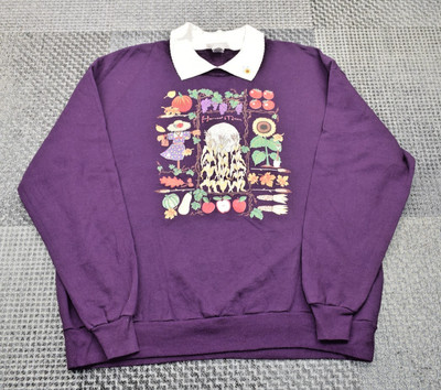Vintage CRACKER BARREL JERZEES Sweatshirt mit Kragen ''Harvest Moon'' - Erwachsene 2XL 