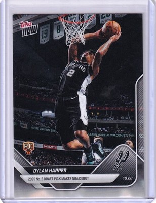 Dylan Harper RC 2025-26 Topps Now #7 NBA Debut No.2 Draft Pick Rookie Card - NM