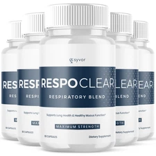 (5 Pack) RespoClear Pills Advanced lungs Health Support Respo Clear 300 Capsules