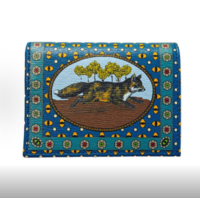 GUCCI Garden Fox Pattern Leather Wallet Mini Women's 4.3*1.2*3.1 in