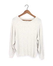 VELVET By Graham & Spencer Long Sleeve Ribbed Knit Top Light Beige S $150 A5 226