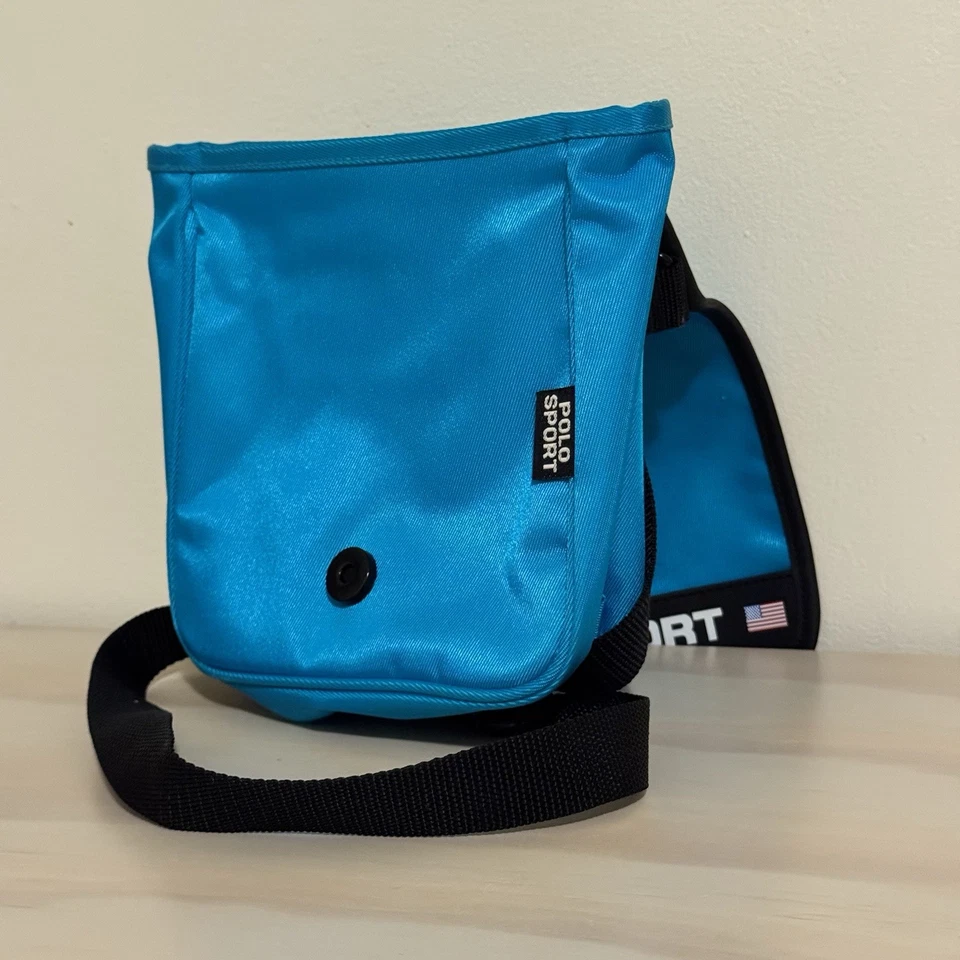 Bolso Bandolera Mensajero Ralph Lauren Polo Deportivo Años 90 De Colección Azul Bandera de EE. UU. Foto 3 de 4