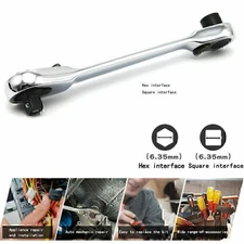 1Pack 1/4" Mini Double-Ended Quick Socket Ratchet Wrench Rod Screwdriver!