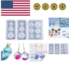 Silicone Ball Mold, 3pcs Resin Epoxy Mold, Universe Spheroid Moulds, Orbs Pen...