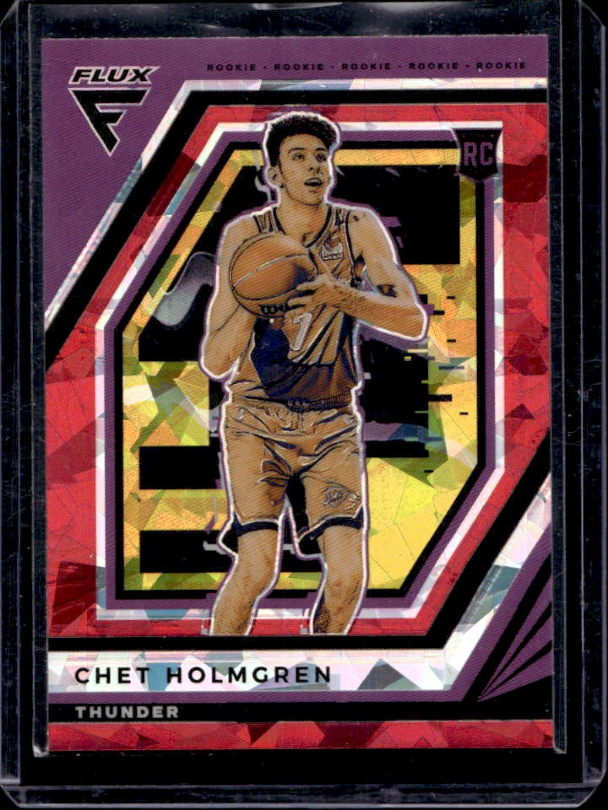 2022-23 Panini Flux Chet Holmgren RC Red Cracked Ice Rookie #243 Thunder