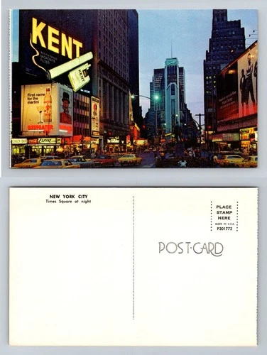 New York, NY-New York, Times Square Neon Lights Coca-Cola Vintage Postcard
