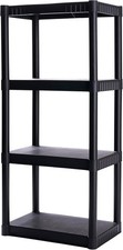 4-Shelf Plastic Storage Shelves, 48  x 23  x 14  , 200lb Capacity, Pantry, Offic