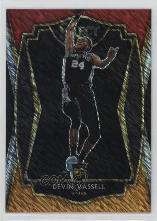 2020 Select Premier Level Red White Orange Shimmer Prizm Devin Vassell #179 18jt