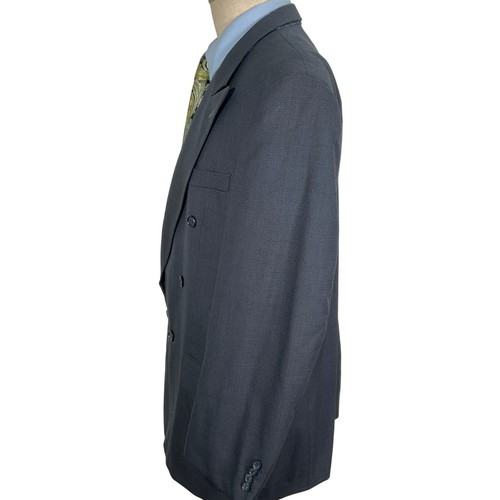 Gianfranco Ruffini Suit Jacket 44R Gray Plaid Double Breasted Blazer Tailored - Picture 3 of 12