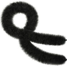 Black Marabou Feather Boa 2 Yards 45g Costume Party Halloween Craft Decoration