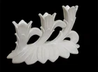 Single Vintage Westmoreland Milk Glass Candle Holders Triple Tulip Lotus Pattern