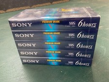 Lot of 5x New Sealed Sony T-120 VHS Premium Grade Video Cassette 120 Min NOS