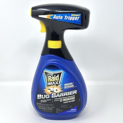 Raid Max Bug Barrier Reusable Auto Trigger Sprayer 30 oz Indoor Outdoor Prevent