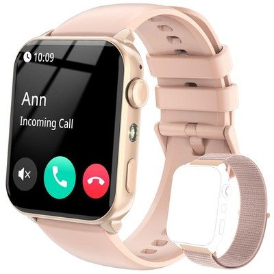 IOWODO Smartwatch für Damen (Annehmen/Anrufen, 1,91'' HD R30Pro, R-Pink 