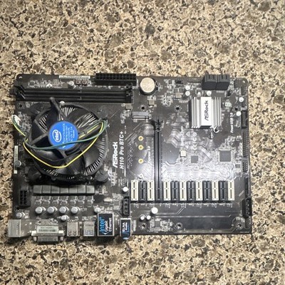 ASRock H110 Pro BTC+ ATX Motherboard Intel Core i5 3.20GHz 4-Core DDR4 Mining