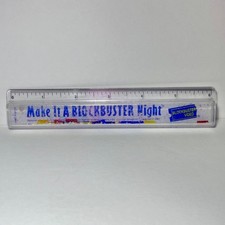 Blockbuster Video 6 Inch Plastic Confetti Ruler Vintage 1990s advertising
