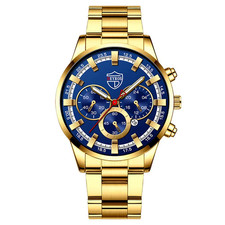 Men's Luxury Stainless Steel Quartz Sports Watch with Calendar and Luminous Feat
